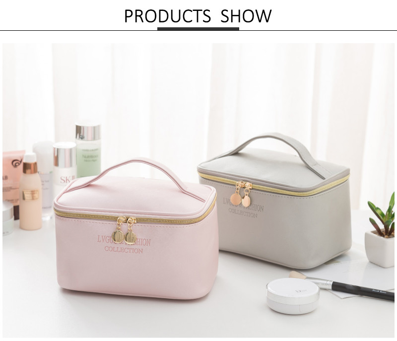 Simple Style Zipper PU Cosmetic Bag Three Piece Set