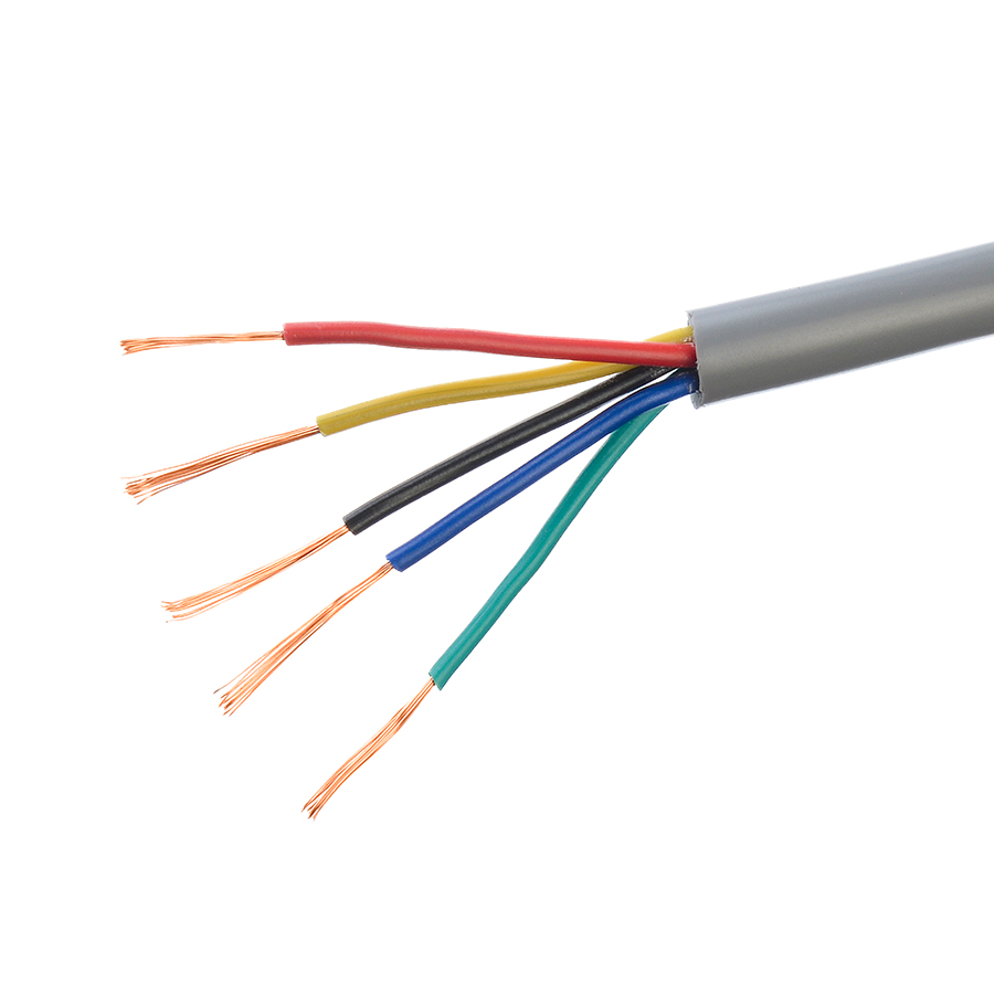 Flexible Power Cables H05vv-f 5 Core 0.5mm/1 mm Sq Copper Solid Conductor Electric Wire for Household Building Wire