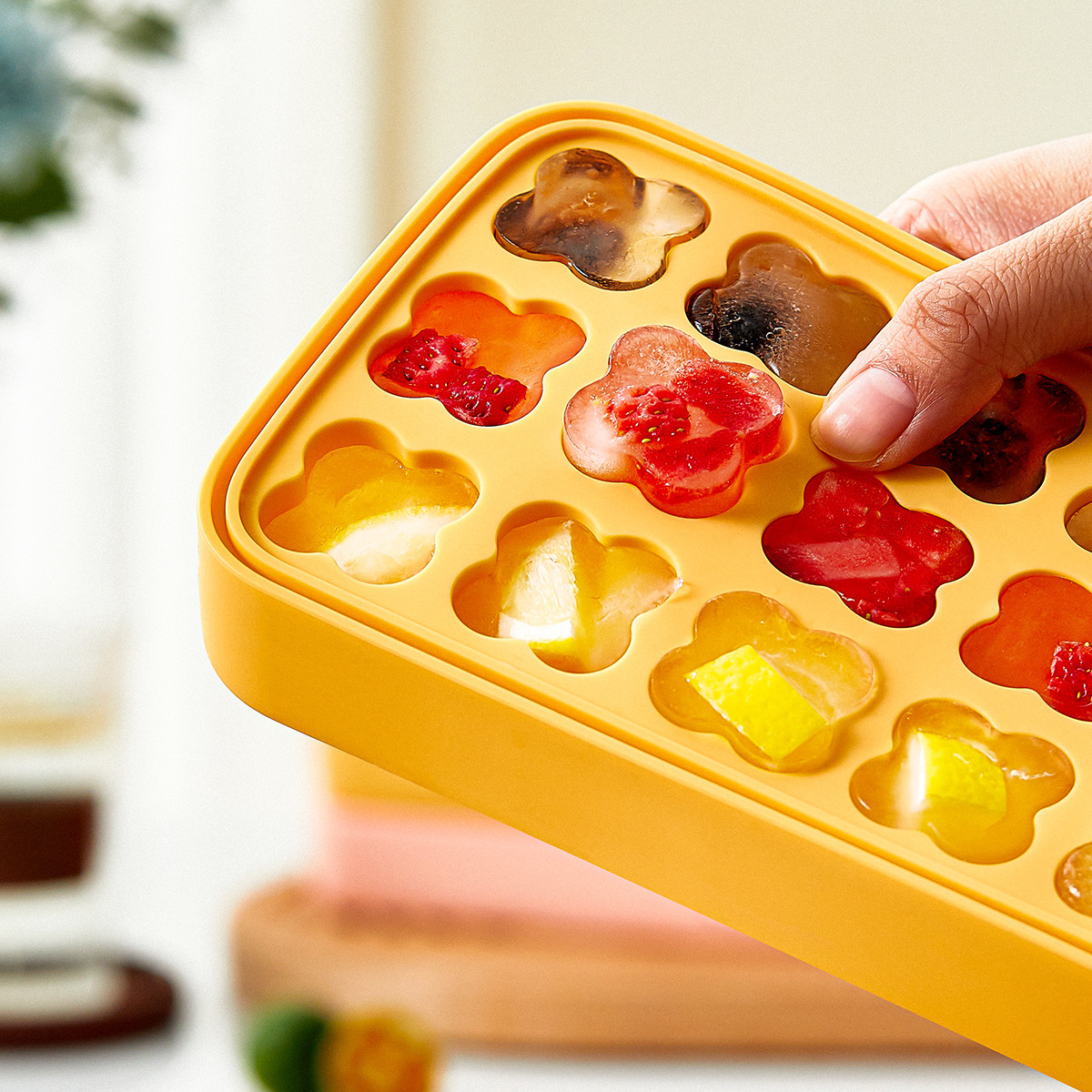 Resuable Four Leaf Clover Personalized Silicone Ice Cube Mold 4 Colors