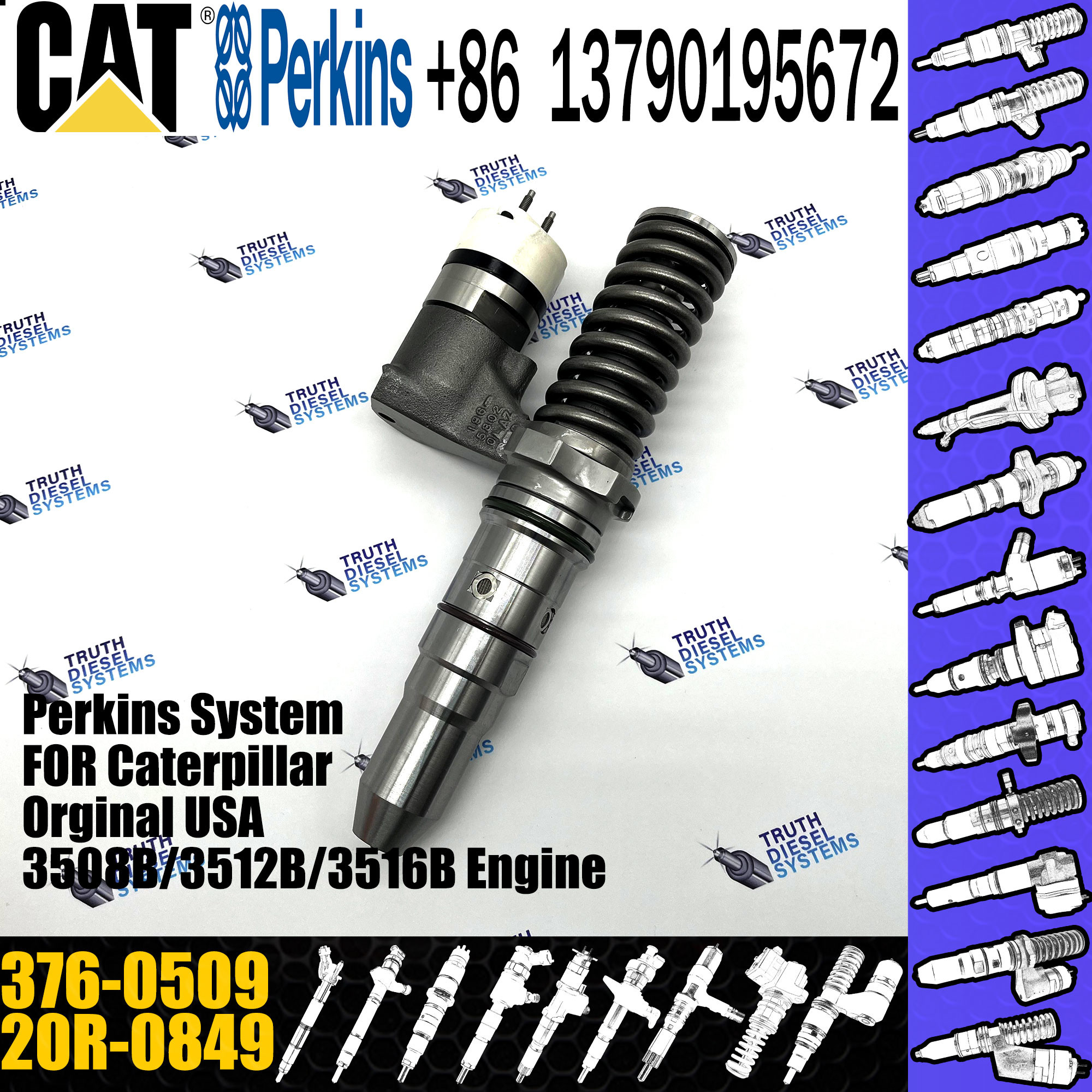 common rail injector 3920211 392-0211 20R-0849 FOR Caterpillar 3508 engine injector nozzle 3920211 392-0211 20R-0849 376