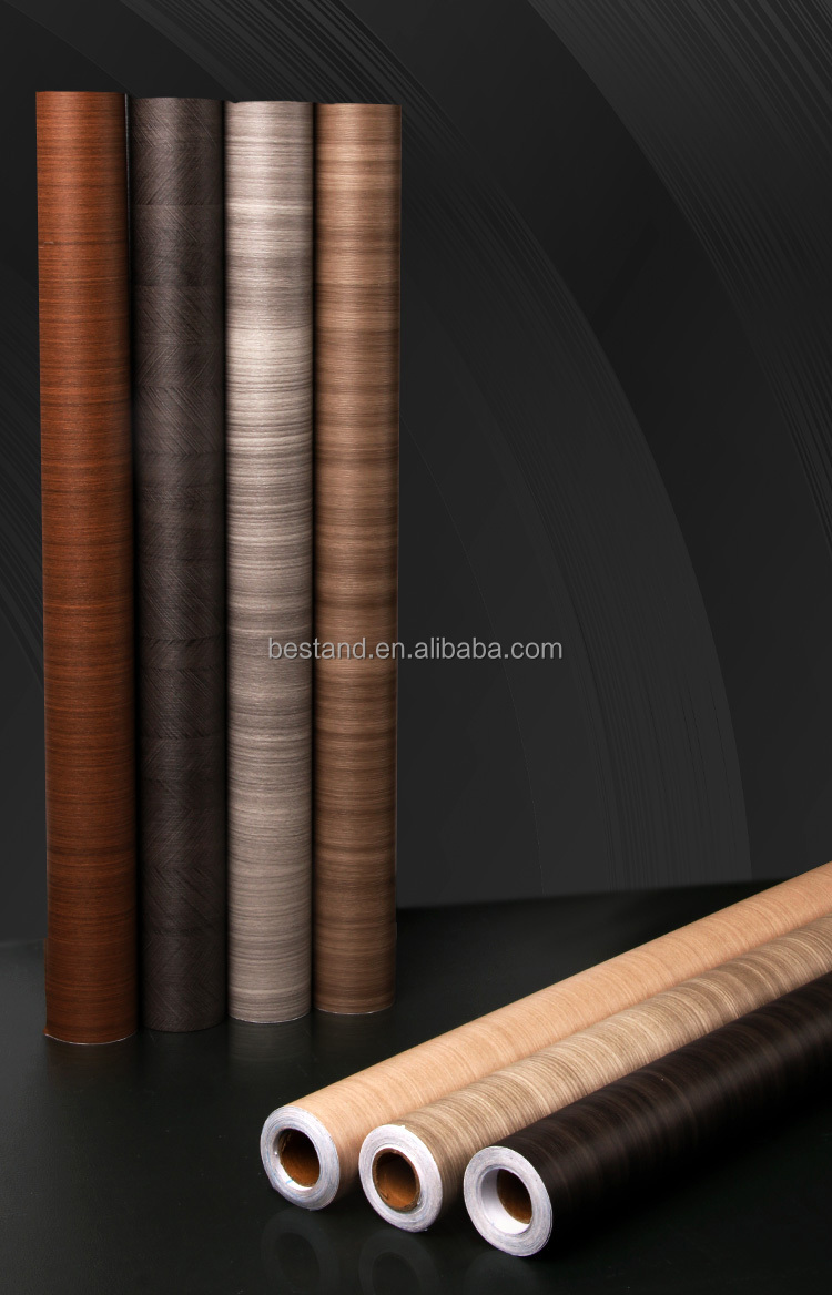 200m-400m PVC Laminated Film Embossed Stained PVC Self Adhesive Foil