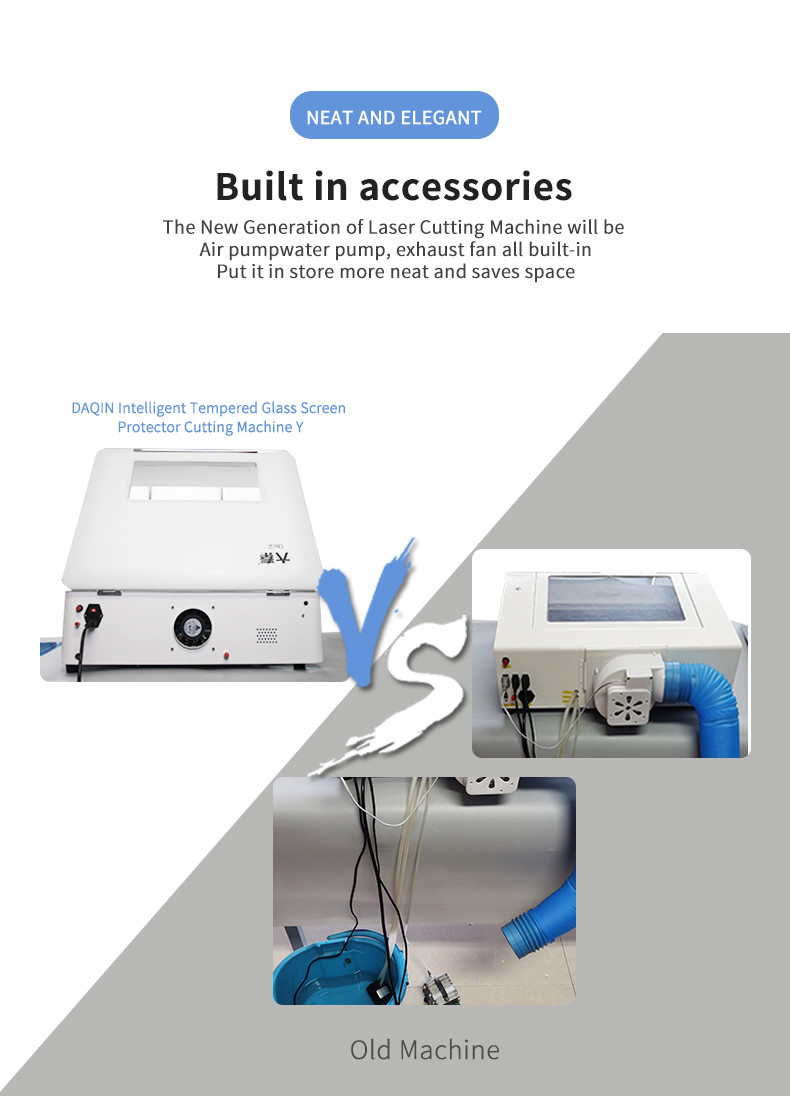 Nano Glass Hydrogel And Vinyls Daqin Mobile Tempered Glass Screen Protector Laser Cutting Machine For Phone Shop And Repair Busines