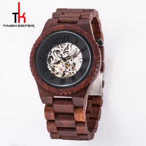 China Luxury Waterproof Wood Watch , Mechanical Wooden Automatic Watch on sale