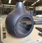 Morden Central Ceiling Mounted Floating Suspended Globe Wood Fireplace