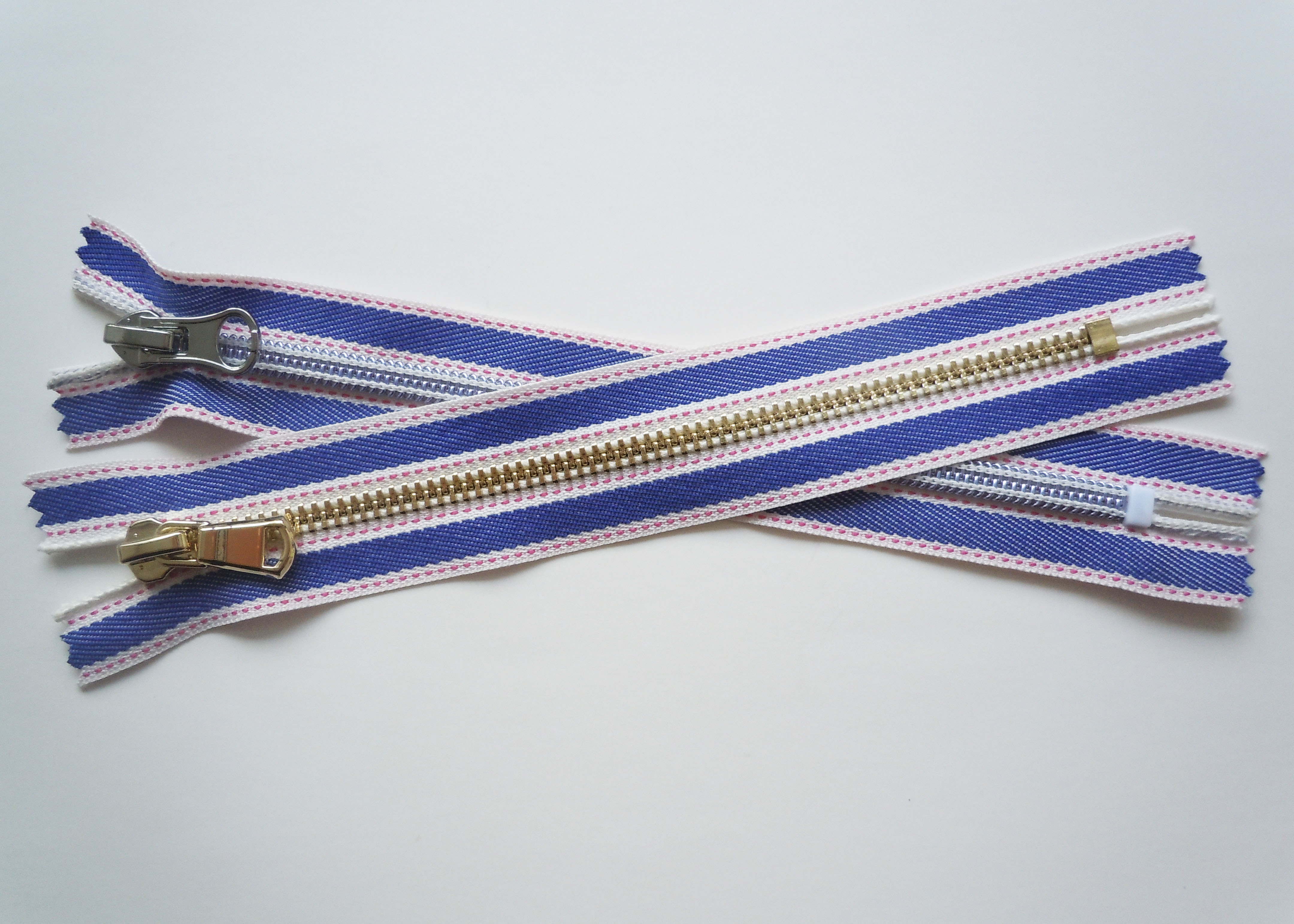 #15 Canvas zipper , Metal Teeth Zipper with Golden & Silver Pull zipper bag