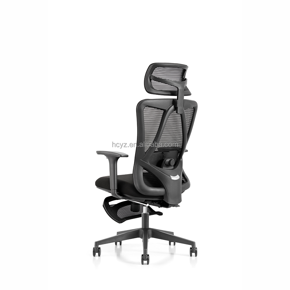 W710D700H1120-1280MM Stainless Steel Office Recliner Chair with Footrest and Mesh Design