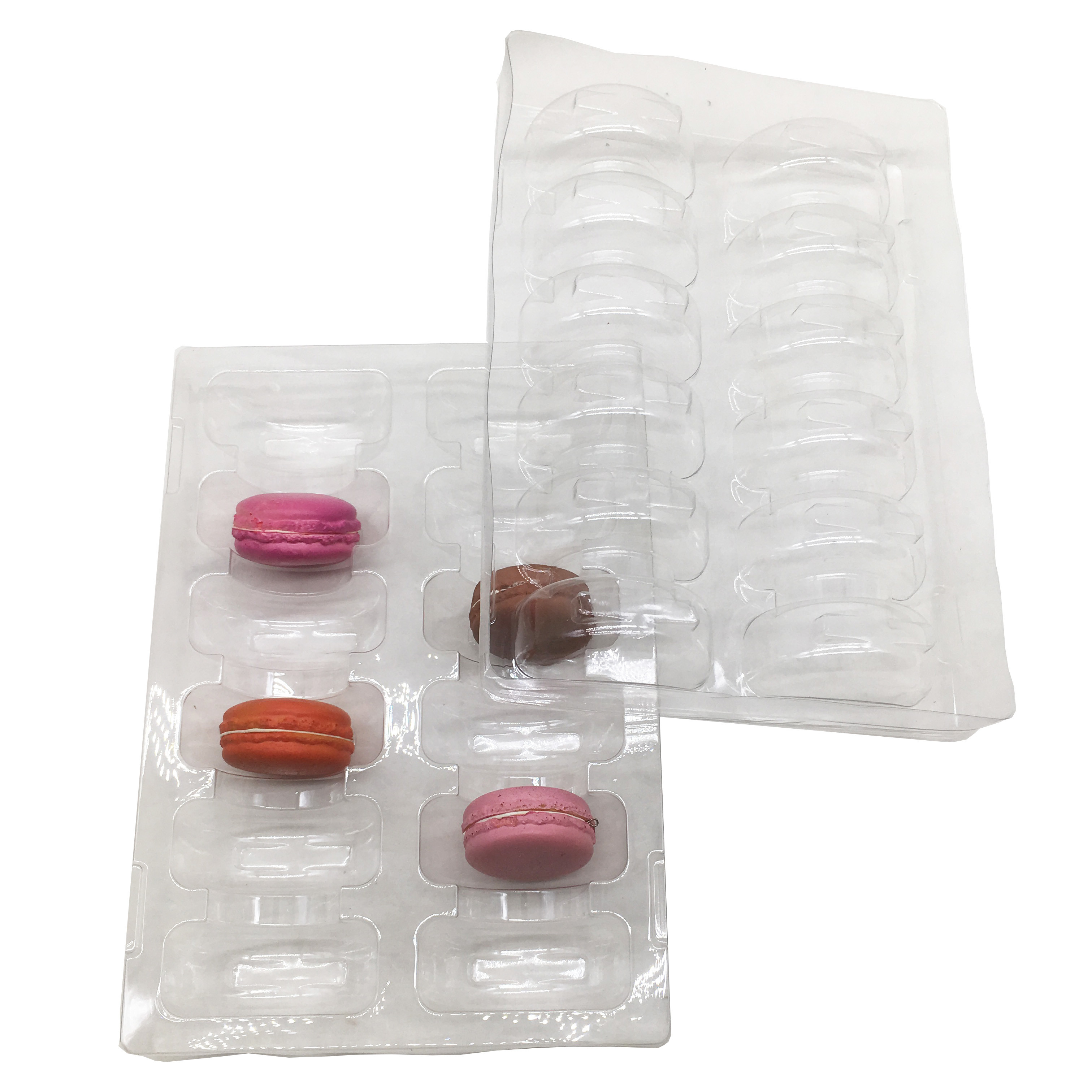 Big macaron packaging tray 12pcs macaron pack tray blister clear plastic macaron tray vacuum forming macaron packaging