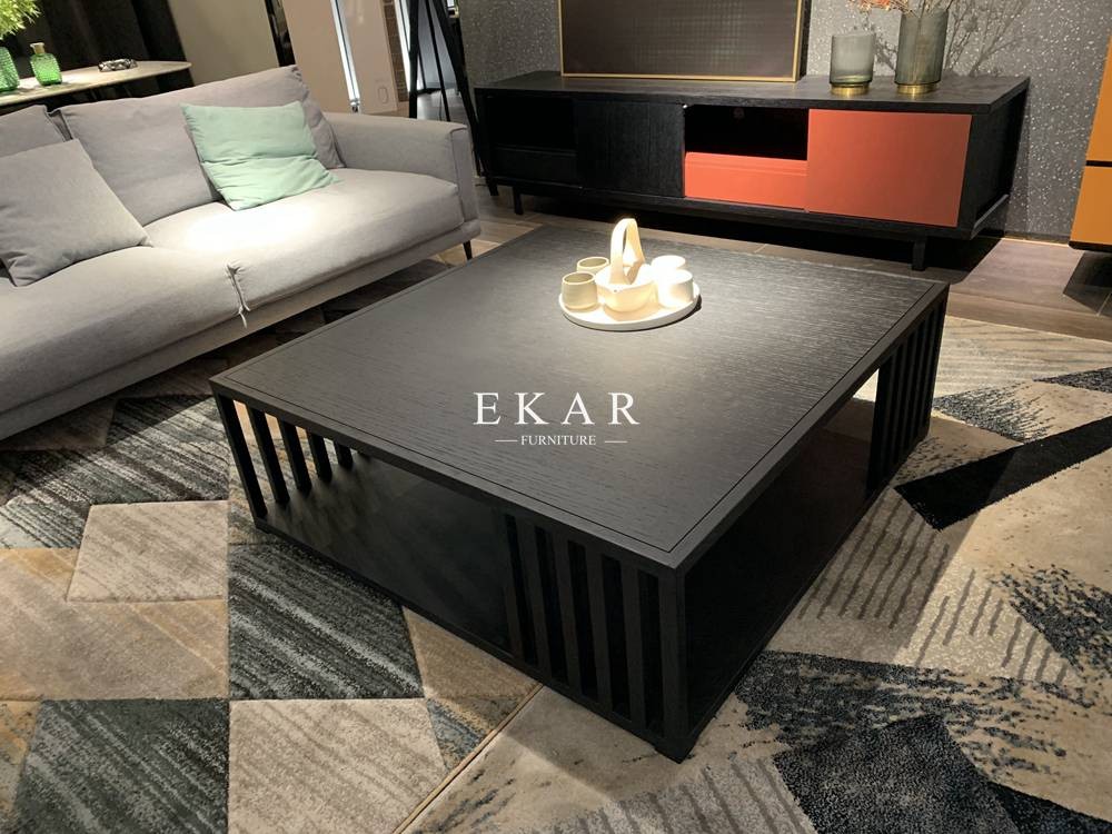 Foshan Metal Legs Simple Design Wooden Red Tv Stand
