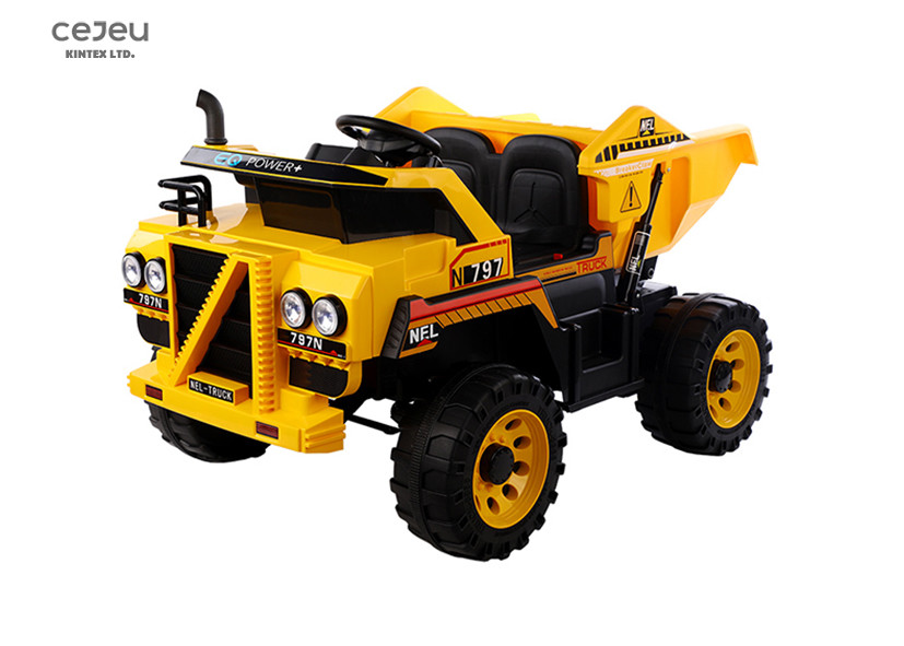 App Control 12v Dump Truck Toy Ride On ASTM F963 2 Seater Red Engineering
