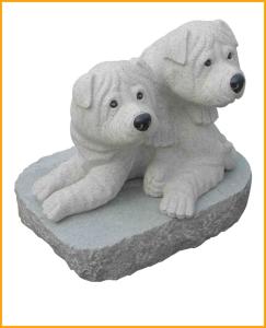 China Carving Stone Family Dog Statue wholesale