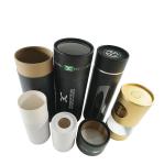 Custom Kraft Paper Black Tube Packaging Round Gift Box For Skincare