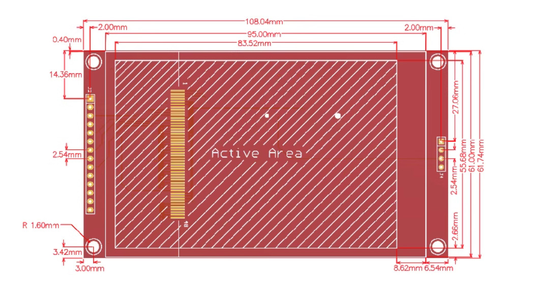2.2 inch /2.4 inch /2.8 inch /3.2 inch /3.5 inch /4.0 inch SPI TFT LCD Module with PCB Board