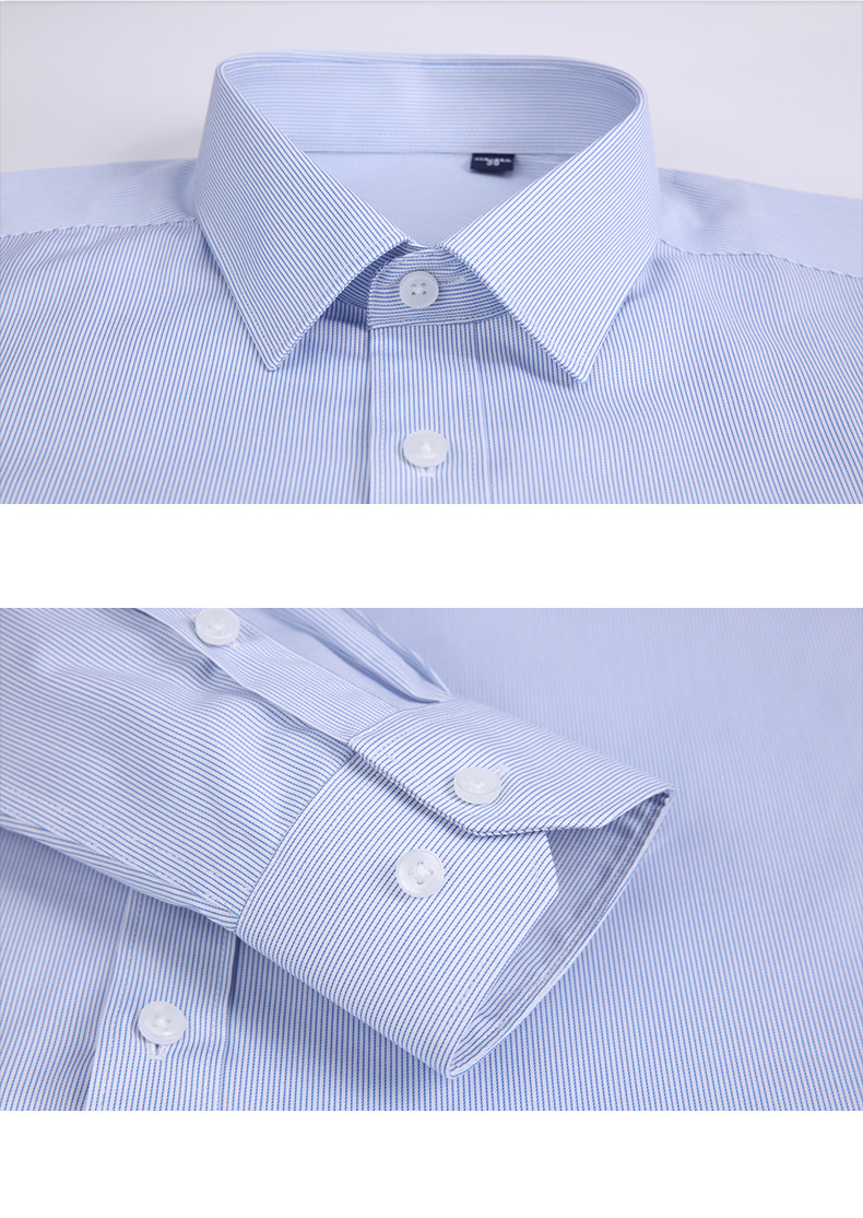 Long-sleeved Slim Business Dress Shirt Free Professional Fairly Used Glossy for Adult Men