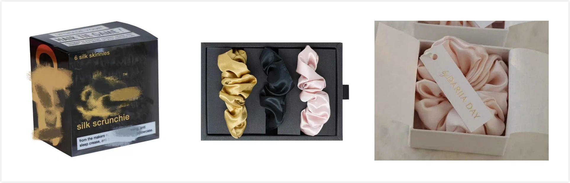 Colored Washable Silk Scrunchie , 19 Momme Stretchy Hair Ties For Girls