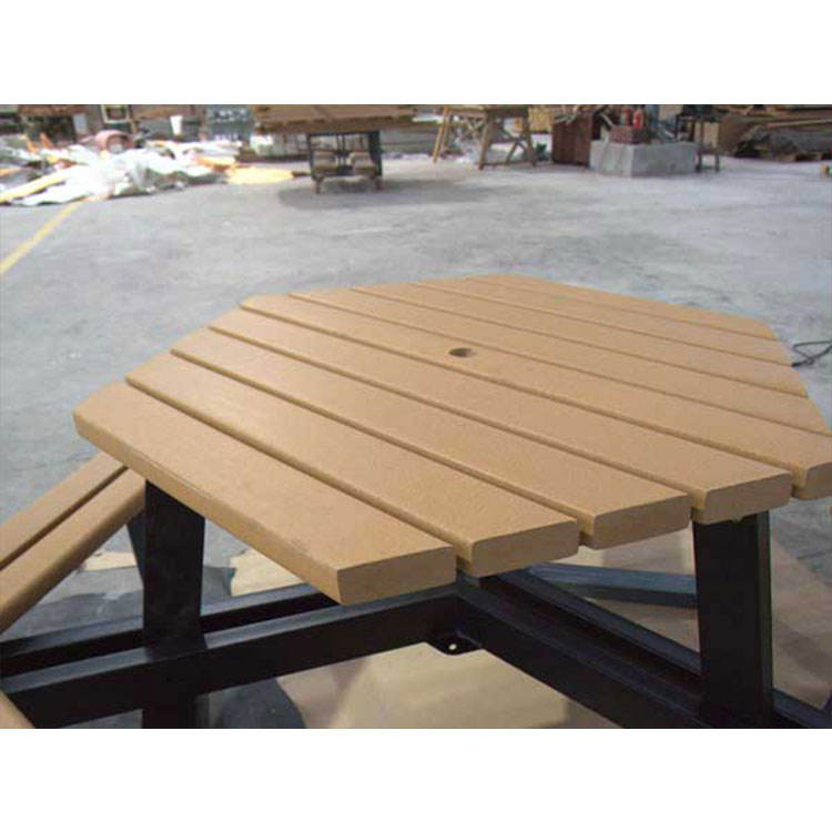 Hexagon Rattan Long Bench Plastic Wood Long Wicker Bench Custom