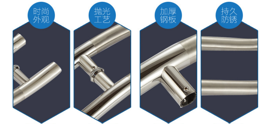 12" Heavy Duty Modern Design Style H Shape Stainless Steel 304 Push Pull Door Handle