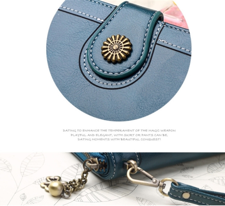 Women's Long Wallet Leather Zipper Cash Stuffing Wristlet Purse Monederos Money Card Bag