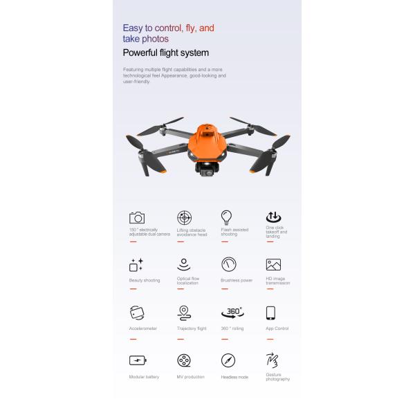 OEM Logo Rg608 Pro Lift Obstacle Avoidance 8k Dual Camera Night Flash Shooting Brushless Motor 2.4g Wifi Fpv Quadcopter