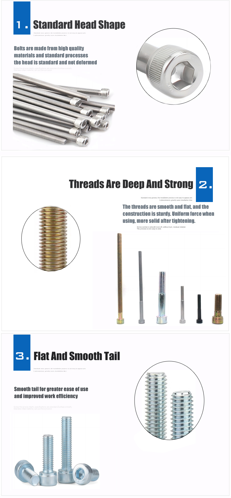 Steel Hex Socket Head Allen Bolt M8 x 45 DIN 912 10.9/12.9 Grade for General Industry