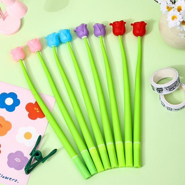 Color Changing Flower Pens - Pack Of 30 Ballpoint Pens Creative Gel Ink Rollerball Pen For School Home Office Stationery Store Kids Girls Gift, Black