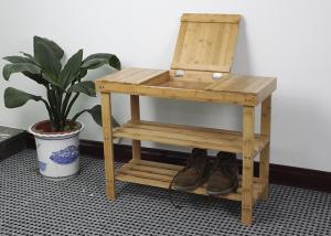 China Knock Down 55cm Height 70cm Length Bamboo Shoe Shelf wholesale
