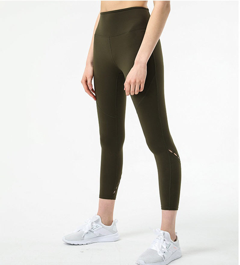 Hollow Out Knot Yoga Set Clothes Big Hidden Back Pocket Yoga Leggings Set