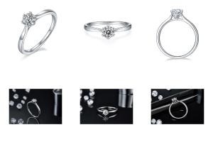 China 0.5ct  Shape Hexgonal  Lab Diamond Jewelry With Silver Women Ring on sale