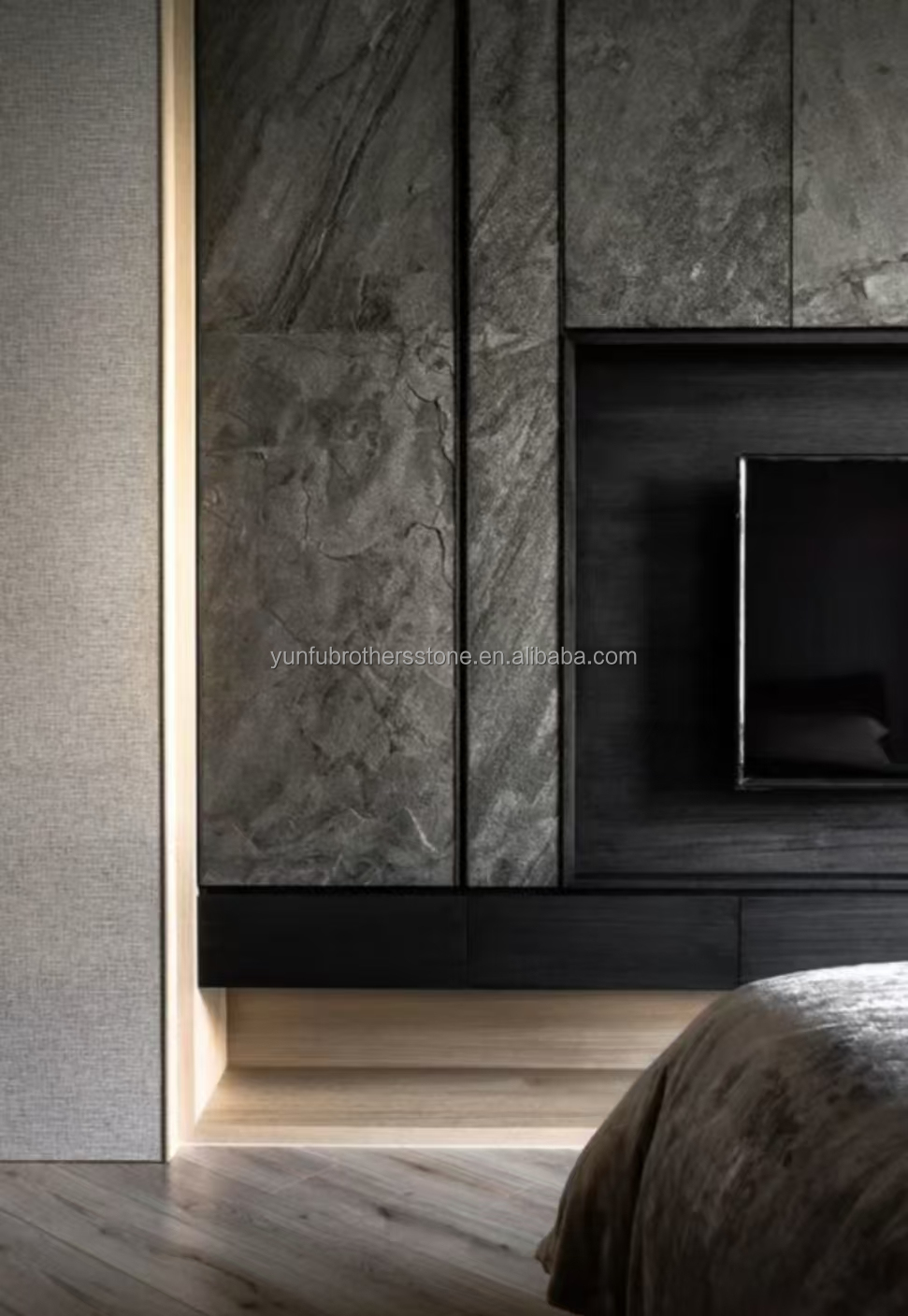 Hotel Interior Graphic Design Natural Flexible Stone Veneer Panel Wall Cladding Tile
