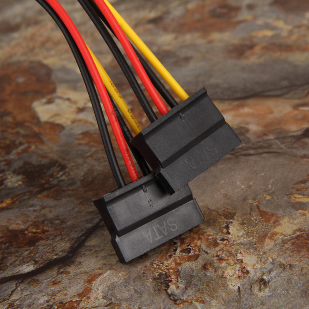 Computer 15.5cm Cable Wire Harness Ide Male To Dual Sata 4 Pin