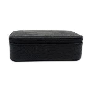China velvet inside Polyester Lining Portable Jewelry Box PU Leather wholesale
