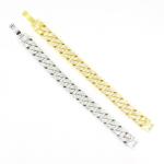 Hot Sale 14mm Miami Cuban Link Chain Curb Bracelets Rhinestone Chain Choker