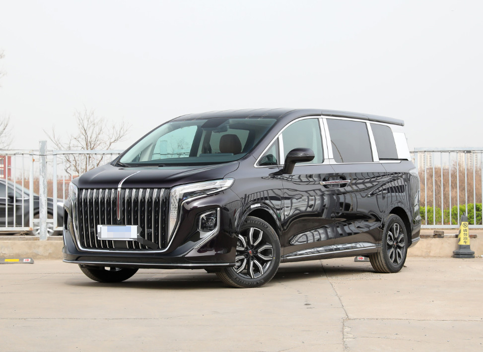Black Hongqi 7 Seater Minivan MPV High End Luxury Business Reception Car