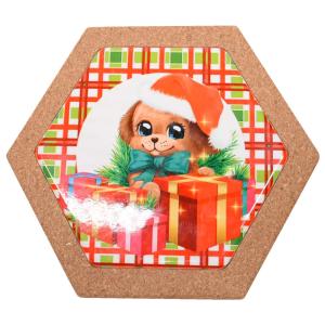 China Hexagonal Natural Cork Placemats Heat-proof Pads Antiwear PROP65 wholesale