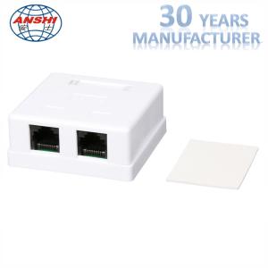 China CAT6 / CAT5e Surface Mount Box 2 Port For RJ45 Module Telecommunication wholesale
