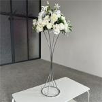 Simple Table Wedding Flower Stand Arrangement Silver Wedding Centerpieces 100cm