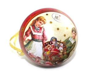 China Metal Christmas Ball Ornament Gift Tin wholesale
