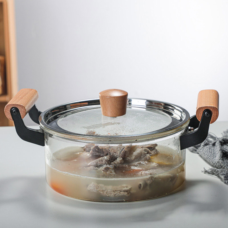 Customized Logo Simple 5L Borosilicate Glass Soup Pot