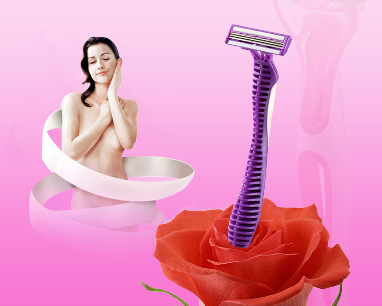 Lubricating Strip Triple Blade Women Razor , Any Color Multi Blade Razor
