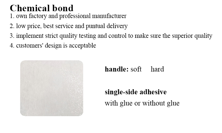 LDPE Coated Chemical Bond Non Woven Fusible Interlining Fabric with Double/Single Dot