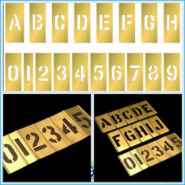 Brass Adjustable Interlocking Alphabet Stencils Waterproof Scratch Resistant