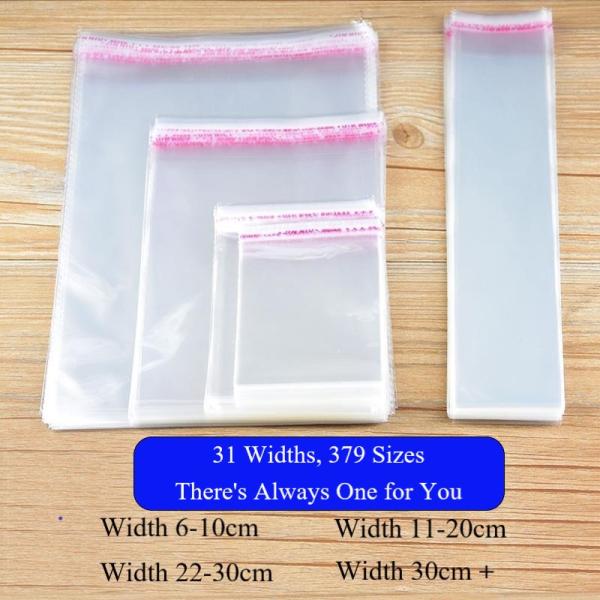 Width 35cm 14 Lengths Clear Long Self Adhesive Sealing Cello Bags Thick Plastic Opp Bags for Chocolate Pretzel
