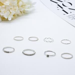 China Round Hoop Fashion Jewelry Rings 15 - 18mm Clear Diamond Gold Alloy wholesale