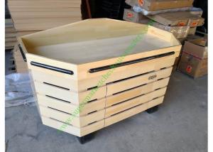 China Non Toxic Store Wooden Retail Display Shelves , Vegetable Storage Rack wholesale