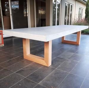 China Customized Outdoor Concrete Furniture GRC Patio Garden Bench Table For Poolside wholesale