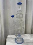 Recycler Glass Bowl Pipe 14mm Double Bubbler Pipe