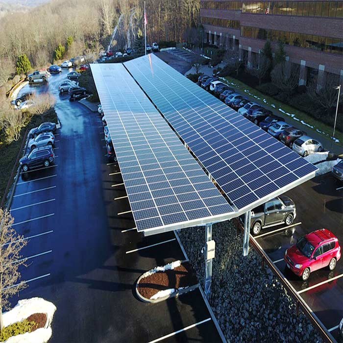 Adjustable tilt flat triangle roof mounting solar carport systems solar bracket solar structure