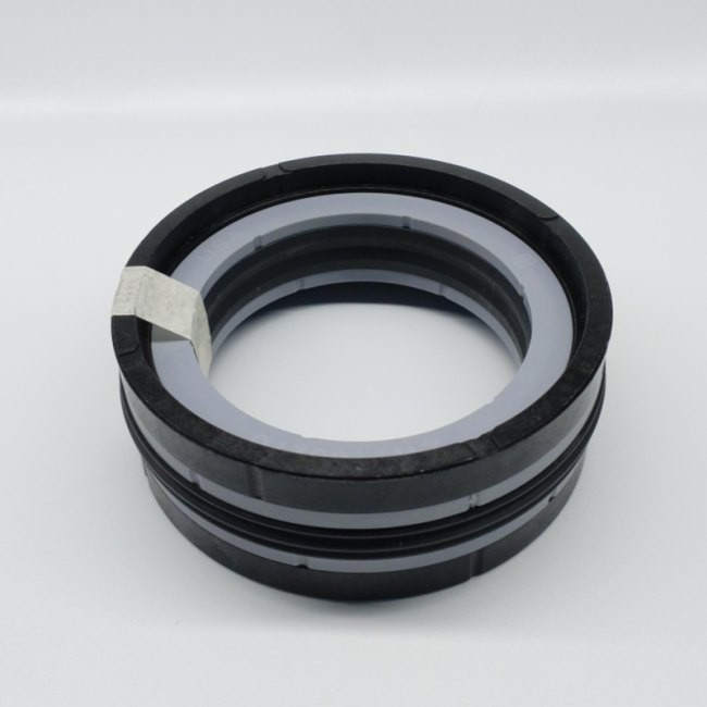 Black Hydraulic Cylinder Piston Seals Dual Action 80 Shore A Fiction Resistance