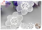 Azo Free Dyeing OEKO - TEX Nylon Lace Trim / Tulle Floral Embroidered Mesh