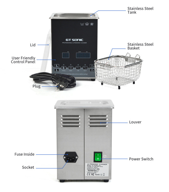 Normal Soft Power Adjustable Parts Ultrasonic Cleaner 2L Automatic Ultrasonic Cleaner