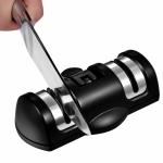 Universal Black Manual Professional Knife Sharpener Stainless Steel With Suction